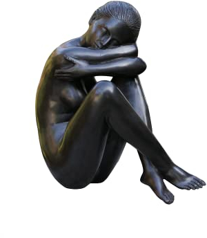 IDYL Bronze-Skulptur Nackte Frau | 37x20x17 cm | Klassische Bronze-Figur handgefertigt | Gartenskulptur oder Wohnbereich-Dekoration | Hochwertiges Kunsthandwerk | Wetterfest