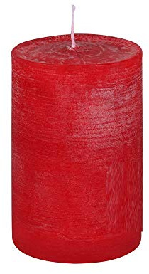 Rustic Stumpenkerze Stumpen Kerzen durchgefärbt Rot 20 x 8 cm, 1 Stück