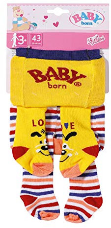 BABY born Strumpfhose 2 x 43cm, gelb / gestreift
