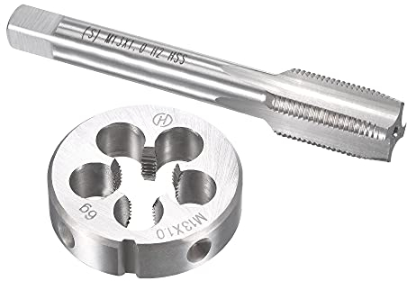 sourcing map M13 x 1 mm metrisches Gewindeschneider-Set, Maschinengewindebohrer mit rundem Gewindeschneider, Gewindeschneider-Set für Mutterschrauben, Bolzen, Gewindereparatur