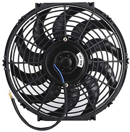 12in Universal Slim Radiator Cooling Fan Thermo, Radiator Fan, 12V with Mounting Kit Cool Engine Compartment