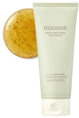mixsoon Master Gentle Recipe Foam Cleanser-Mild Exfoliation Daily Cleanser, Amino Acid Complex and Cica, Soft Foam for Clear, Moisturized Skin 150ml / 5.07 fl. oz. Korean Glass Skin Care