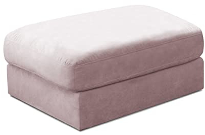 Cavadore Hocker Fiona / Gepolsterter, großer Fußhocker passend zum Big Sessel Fiona / 97 x 48 x 97 / Rosa