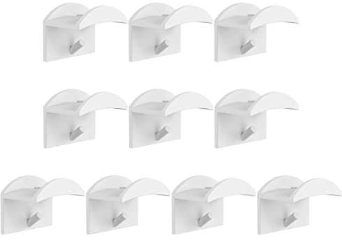 LdawyDE Hat Rack, 10 PCS Self-Adhesive Baseball Hat Storage Stand Wall Mount No Drilling Cap Rack Hat Hanger Holder for Wall Hats Headphone Necklace Headband Key Ring Organize