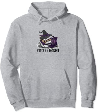 Witchy And Bookish Halloween Hut Pullover Hoodie