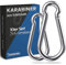 GARSIDURO® Edelstahl Karabiner | 10er Set in 5 Größen | DIN 5299 Rostfrei | Feuerwehr Karabiner Mit Schnappverschluss | Geeignet Als Schlüsselanhänger Oder Schwerlast