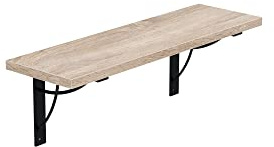 AKKE Wandregal - Hängeregal mit 18 mm Möbelplatte und Metallhalterungen - Wandablage für Moderne Wohnräume, Bücher, Pflanzen und Deko - Loft Neo - Sonoma 60x20 cm