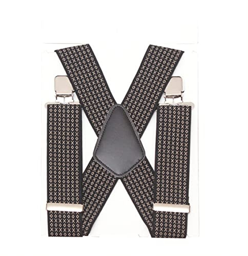 Aulola Herren-Hosenträger 50 mm breit, strapazierfähig, verstellbar, elastische Hosenträger mit 4 starken Metall-Clips, Einheitsgröße, für Männer