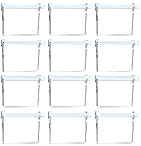 eMagTech 12 Stück Sicherungsstifte Schnellverschluss-Kupplungsstift Quadratische Sicherungsstifte Verzinkter Stahldraht für Autos Leichte LKWs Anhänger Rasenmäher