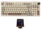 EPOMAKER RT100 98 Keys ISO(UK) Mechanical Gaming Keyboard with Customizable Mini TV and Knob, Gasket, Three Mode (BT5.0/2.4Ghz/USB-C), Hot Swappable Socket (Retro White, Sea Salt Silent Switch)