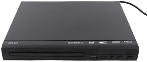 HD-DVD-Player, Kleiner 720P-CD-DVD-Player für Fernseher, mit Cinch-Kabel und Fernbedienung, Unterstützt PAL/NTSC, USB 2.0, für den Heimgebrauch (EU-Stecker)