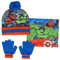 Marvel Jungen Avengers Bommelmütze + Schal + Handschuhe Set Winter 3-teiliges Set Kinder Geschenk, rot / blau, 2-8 Jahre