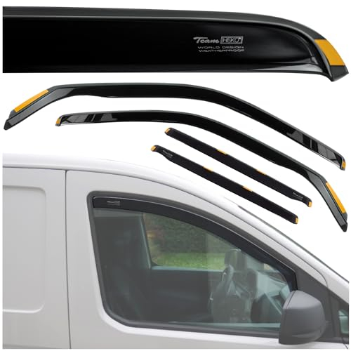 HEKO - Kompatibel mit Volkswagen Amarok 2009-2022 Seitenscheiben-Windabweiser; Vorne; 4 Stk.; Regenabweiser, Windabweiser, Getönt, Stromlinienförmig; Einfache Montage; Schutz vor Wind und Regen