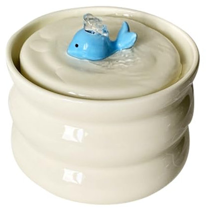 ZORQ Fontaine à eau automatique pour chat – Fontaine à eau en céramique faite à la main pour chat – Distributeur d'eau pour chats et chiens