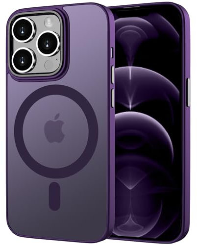 ORDA Magnetic for iPhone 12 Pro Max case Compatible with MagSafe for iPhone 12 Pro Max case with Anti-Fingerprint Protective Cover Frosted Translucent Matte for 6.7 inch- Purple