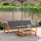Homgoday Ecksofas für den Garten, Palettenmöbel mit Kissen, 2 Stück, aus massivem Akazienholz, Möbel für den Außenbereich, für den Garten, Bett, Sofa, Sofa, Garten, Wohnzimmer, Terrasse, Außenbereich,