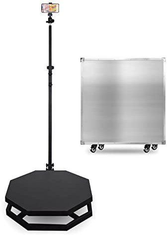 DOEL 360 Photo Booth - 70cm Portable Selfie Platform Photobooth with Doelbooth Software, Aluminum Case