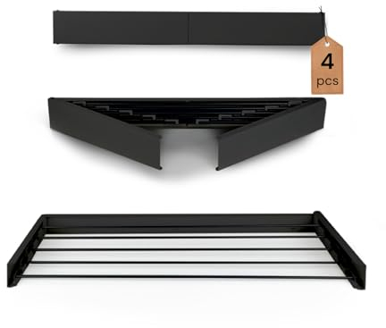 Vitapur Wäscheständer Wand, 4er Pack - Ausziehbarer Wandtrockner mit 4m Trocknungsfläche - Rostfreier Wäscheständer für Balkon - Platzsparender Handtuchtrockner - Wäscheleine Ausziehbar - EU Marke