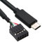 CY Cable USB 2.0 de 9 Pines y 10 Pines para Placa Base a Cable USB-C Tipo C de 50 cm para Panel Sensor de Mini Monitor y cámara