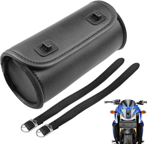 Wpsagek Borsa porta attrezzi per moto, impermeabile, in pelle PU, borsa da sella per manubrio della forcella anteriore