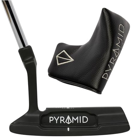 Pyramid Putter da golf con copertura per la testa di alta qualità, putter da golf da uomo per mancini o destrorsi, design effetto ingranaggio e scanalature di allineamento, legale USGA/R & A