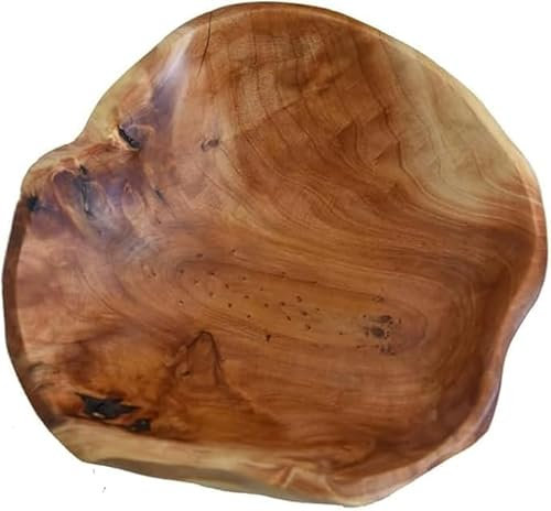 MIATTCLD Frutero de madera natural, cuenco para ensalada, cuenco decorativo hecho a mano, irregular, creativo, fruta, cuenco decorativo para frutas, ensaladas, aperitivos, llaves (25 – 29 cm)