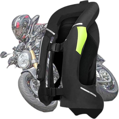 GDNKP Motorrad Airbag Weste Herren Reiten Jacke Professionelle Zertifiziert Reitsport Aufblasbare Vest Racing Schutzkleidung,Schwarz,M
