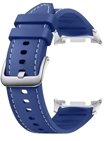 Samsung Hybrid Band (S/M/L) ET-SLL50 für die Galaxy Watch8 | Watch8 Classic, Uhrenarmband im Lederlook, Schnellverschluss, Widerstandsfähiges Armband, Original Zubehör, elastisch, guter Sitz, Blue