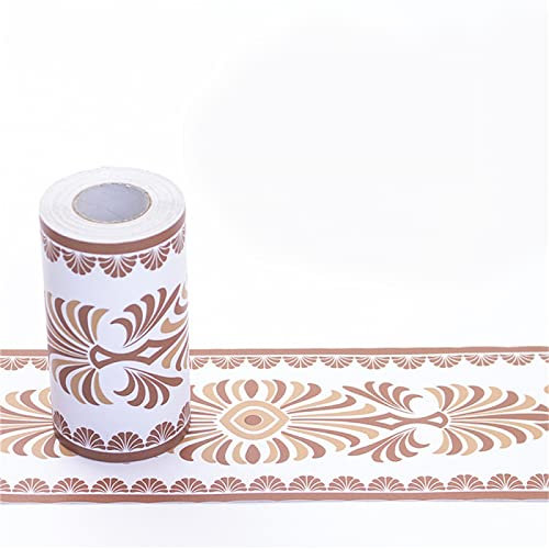 NSNYDNZ Wallpaper Peel and Stick, Wallpaper Border Borders for Walls, Home Ceiling Decorative Border for Bathroom Living Room Kitchen(Orange Eucalyptus)