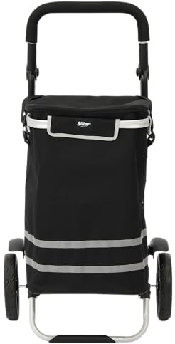 Sillar Einkaufstrolley klappbar 56 L – Einkaufsroller/Warenkorb/Hackenporsche mit Kühlfunktion 5 L, Grocery Trolley & Strand Trolley, Einkaufswagen Trolley Rolltasche bis 50 kg, höhenverstellbar