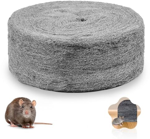 VBNZBK 6 M Stahlwolle 0000 Gegen Mäuse und Ratten, Stahlwolle Fein für Löcher und Wand Risse von Haus, Lüftungsgitter Garage - Mit Handschuhen