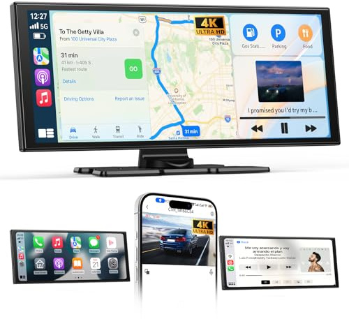 2026 Neuestes 11,5 Zoll Carplay Display & Carplay Android Auto Display: Buddy Display mit Navigation 4K Dashcam Rückfahrkamera Bluetooth Siri Sprachsteuerung IPS Touchscreen Mirror Link AUX FM 64G TF