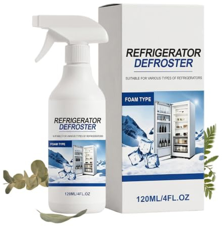 Freezer Defroster 120ml Fridge High Effective Agent | Fridge Freezer Defrosting Spray for Fast Clear Ice Buildup Heater Thermostat Evaporator Machine Motor Cooling