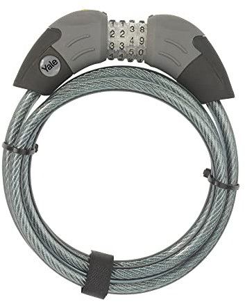 Yale YCC1/10/185/1 - Standard Combination Cable Bike Lock 1800mm - Steel Ball Click Gear System - Lightweight