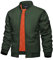 KEFITEVD Bomberjacke Herren Übergangsjacke Blouson Fliegerjacke US Army Retro Jacke Männer Orange Innenfutter Windbreaker Herrenjacke Frühling Grün 3XL