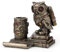 Veronese Design Handy-Halter, Steampunk-Eule, Stifthalter, Harz-Skulptur, Bronze-Finish, Statue, Schreibtischständer, Heimdekoration, Luftfahrt, Vogel, Tiergeschenk, 14 cm