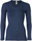Engel Natur, Damen Unterhemd Langarm, 70% Wolle (kbT), 30% Seide (38/40, Marine)
