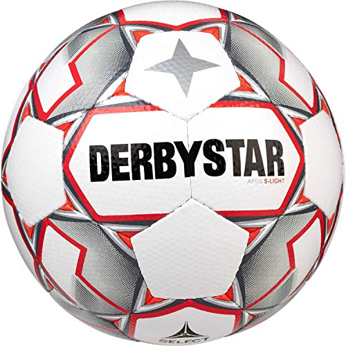 Derbystar Kinder Fußball Apus S-Light, Weiss grau rot, 5, 1158500093