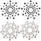 2 Paires Bijou de Seins, Cache tétons Nipples Strass Noirs