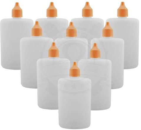 POEGO 10x Ovale Leerflaschen in 50 ml Plastikflaschen, Liquid Flaschen, Dosierflaschen (50ml)