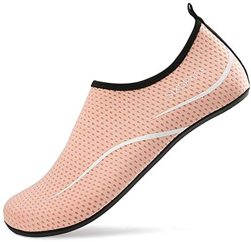 Sixspace Damen Badeschuhe Wasserschuhe Schwimmschuhe Männer Frauen Strandschuhe Barfußschuhe für Strand Pool Meer Wassersport(Pink 34 EU)
