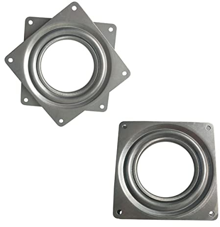 2 Pcs 4 Inch Susan Turntable Bearings Susan Turntable Lazy Susan Turntable Square Rotating Bearing Plate Lazy Susan Hardware Swivel Plate, for Swivel Plate,Corner Cabinet,Revolving Shelve in Kitchen