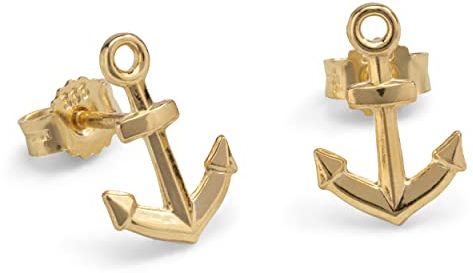 NKlaus Paar Ohrstecker Anker 333 Gelb Gold 8 Karat Glanz Ohrschmuck Motiv echtgold Ohrringe Brisur Verschluss 40118