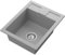 GRANITAN BEST Küchenspüle – Spüle aus Granit mit Siphon Chrom, Sieb und Imprägniermittel - Spülbecken mit 1 Becken – Einbauspüle 40x50 cm – Grau