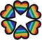 Regenbogen Herz Aufnäher 6 Stück Herz Aufbügeln Patches Regenbogen Herz Applikation für T-Shirt Jeans Kleidung Reparaturen Dekor(Schwarzer Rand)