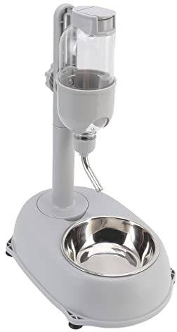 HEEPDD Ciotola per Animali Domestici con Erogatore d'Acqua, 500 ml, Altezza Regolabile, Bottiglia Antigocciolamento, per Cani e Gatti