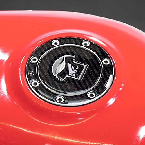 labelbike - Adesivo con Licenza Ufficiale Honda Decorazione e Protezione in Resina Gel 3D di Moto Tappo Serbatoio a 7 Fori - Logo Honda Bianco