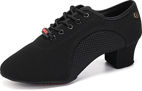 JUODVMP Zapatos De Baile Latinoamericanos Cerrados para Mujer con Cordones Salsa Tango Jazz Zapatos De Baile Training Tacón de 5 cm, Modelo 902, 39 EU