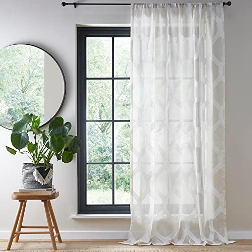 Fusion - Linara - Slot Top Voile Panel - 55 Width x 72 Drop (140 x 182 cm) in Natural