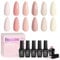 Beetles UV Nagellack Set - 6 Farben Glitzer Gel Nagel Set Nude Jelly Transparentes Nagellampe Gel Polish Nageldesigns LED Maniküre Set für Frauen Anfänger Nail Art